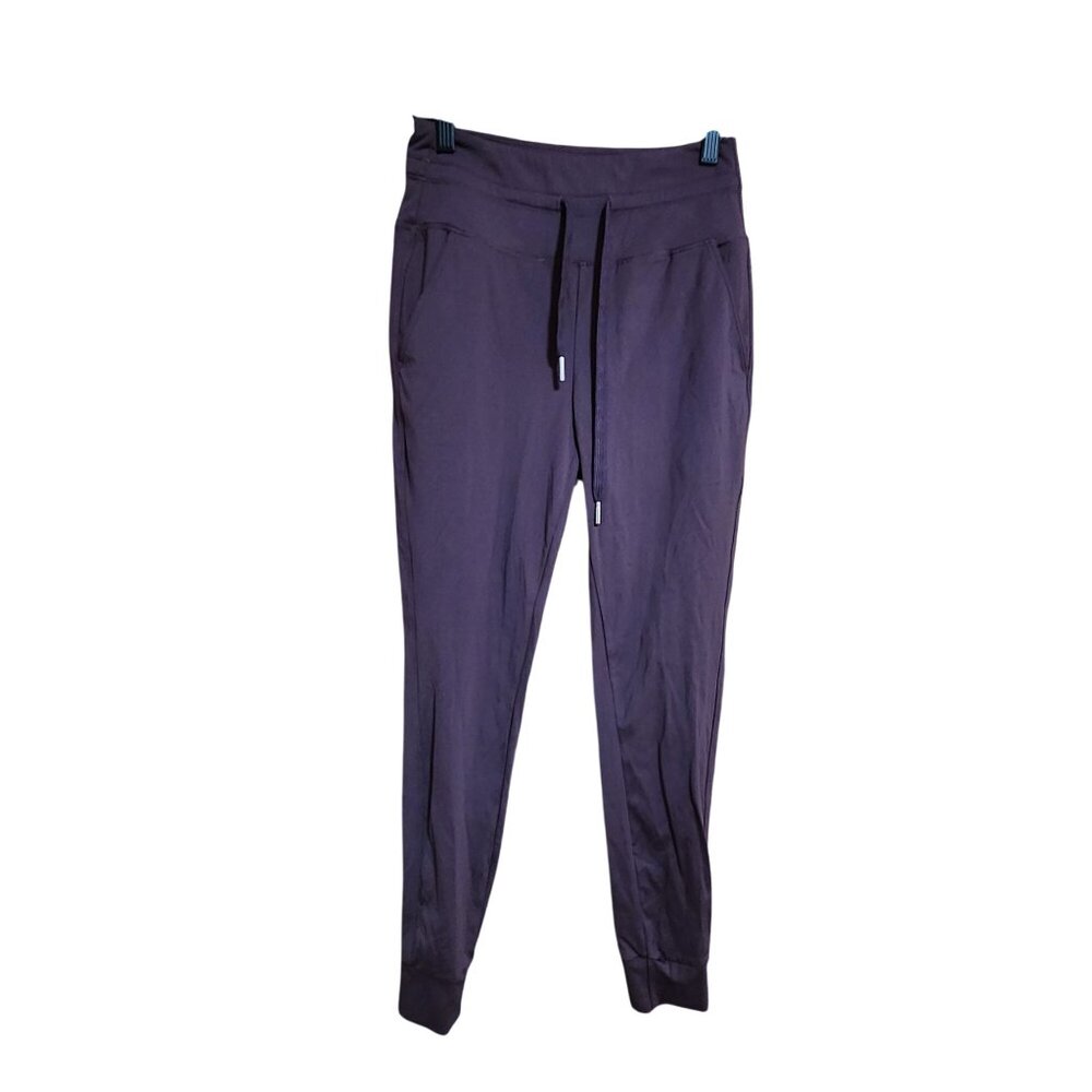 Womens Purple Jogger Pants With Drawstring Waist & Pockets - Size M